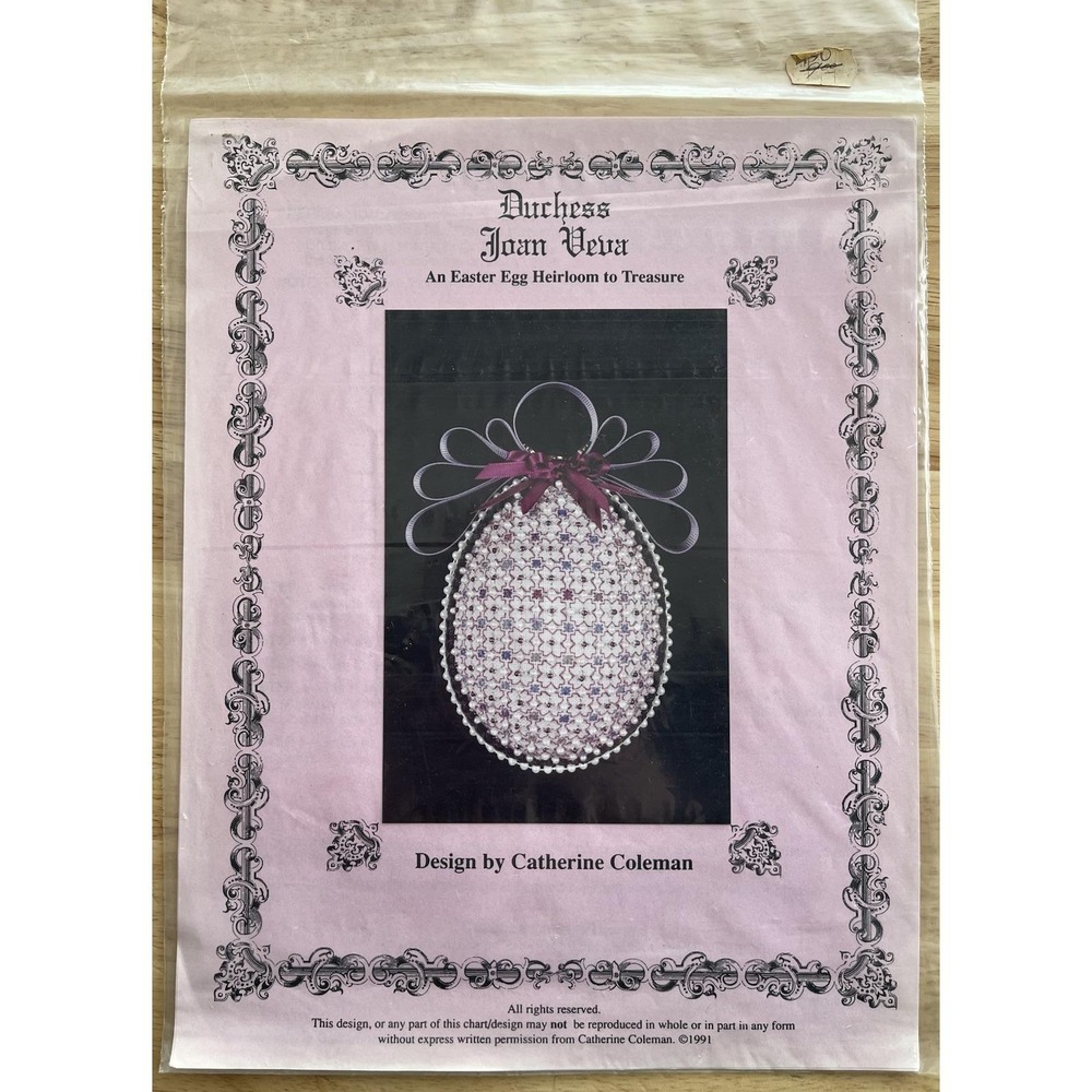 Duchess Joan Veva‎ Easter Egg Heirloom Needlepoint chart Catherine Coleman